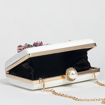 Flower Imitation Pearl Unique Clutch Bags