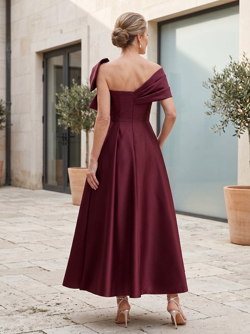 A-Line/Princess Off-the-Shoulder Sleeveless Ankle-Length Mother of the Bride Dresses with Bow(s)