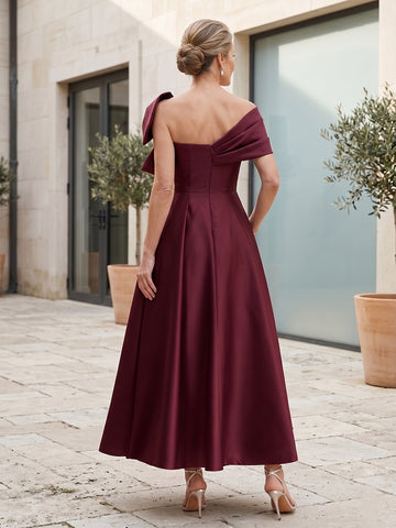 A-Line/Princess Off-the-Shoulder Sleeveless Ankle-Length Mother of the Bride Dresses with Bow(s)
