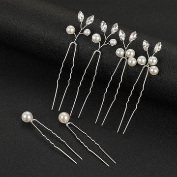 Hairpins Beautiful Women With Pearl (Set of 6)