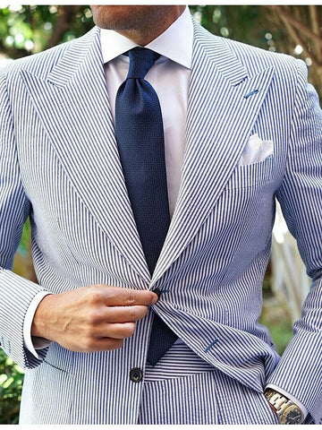 Men's Tailored Fit Single Breasted Two-buttons 2 Pieces Wedding Suits