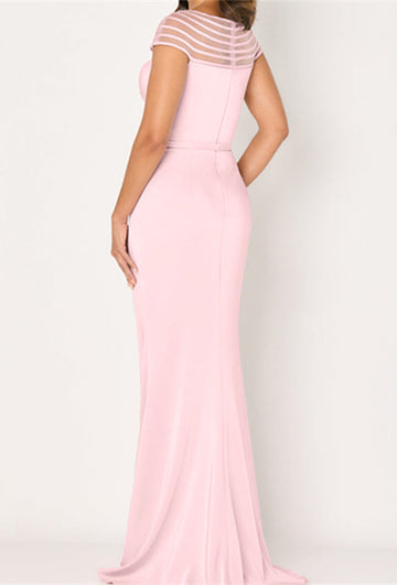 Trumpet/Mermaid Asymmetrical  Mother Of The Bride Dresses Floor Length Silk Satin With High Split