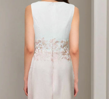 2 Pieces Round Neck Tea-Length Mother of the Bride Dresses with Jacket & Lace Appliques