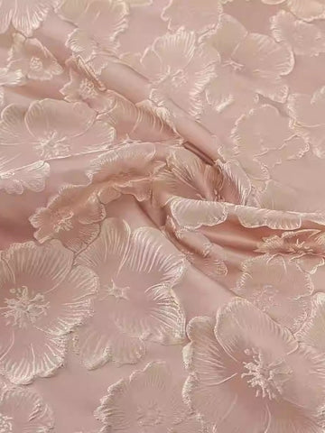 A-Line/Princess V-Neck Mother of the Bride Dresses Floral Jacquard Short Sleeves Ankle-Length