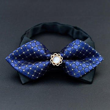Men's Pre-Tied Adjustable Bow Tie Plaid Wedding Birthday Party