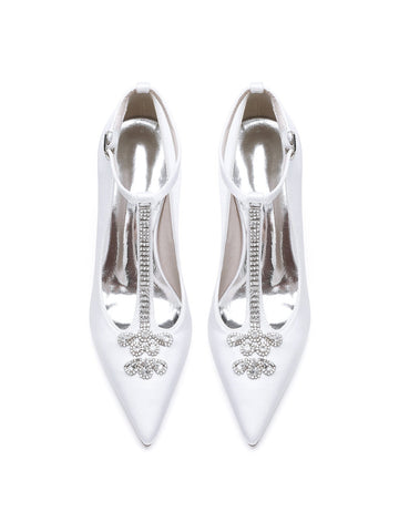Women's Wedding Shoes Rhinestone Stiletto Heel Pointed Toe Bridesmaid Shoes