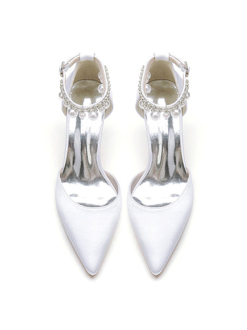 Women's Wedding Shoes Beadings High Heel Pointed Toe Bridesmaid Shoes