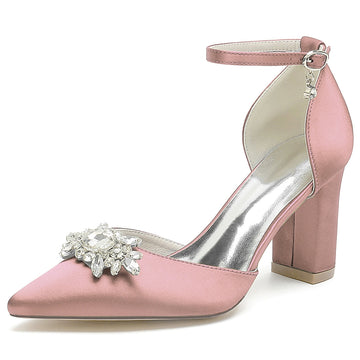 Women's Wedding Shoes Rhinestone Pointed Toe High Heel Bridal Shoes