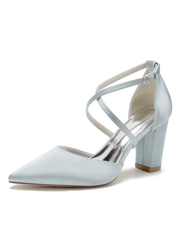 Women's Wedding Shoes Rhinestone High Heel Pointed Toe Bridal Shoes