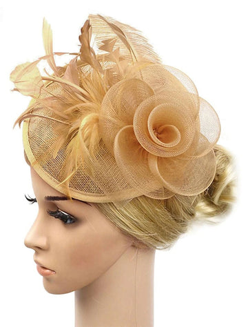 Women's Wedding Party Church Daily Feather Flower Headband Clip/Fascinator
