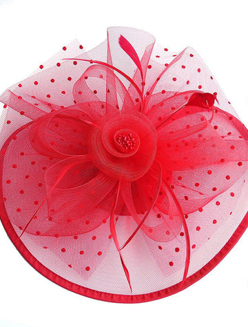 Retro Organza Wedding Party Horse Race Feather Hat/Fascinator With Bow