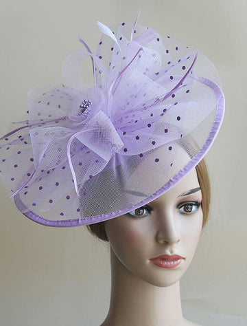 Retro Organza Wedding Party Horse Race Feather Hat/Fascinator With Bow