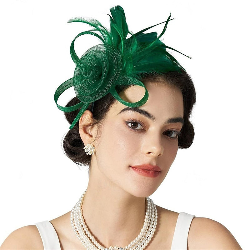 Elegant Retro Tulle Wedding Party Ladies Day Feather Cute Headpiece/Fascinator