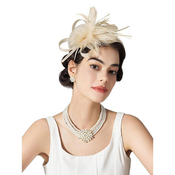 Elegant Retro Tulle Wedding Party Ladies Day Feather Cute Headpiece/Fascinator