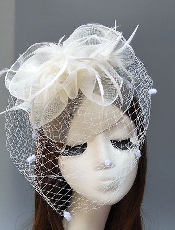 Women's Vintage Kentucky Derby Hat Flower Feather Wedding Headpiece/Headwear