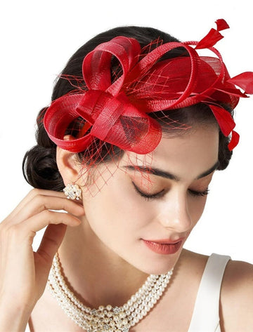 Simple White Feather Tea Party Cocktail Ladies Day Tulle Fascinator/Headband