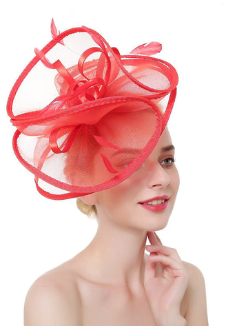 Exaggerated Retro Organza Ladies Day Feather Luxury Bowler Hat/Fascinator