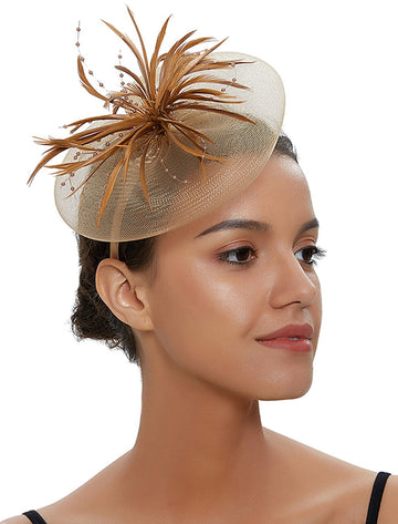 Fuchsia Cute Ladies Day Wedding Party Cocktail Feather Kentucky Derby Hat/Fascinator