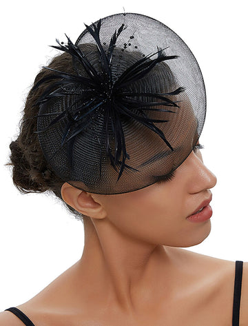 Fuchsia Cute Ladies Day Wedding Party Cocktail Feather Kentucky Derby Hat/Fascinator