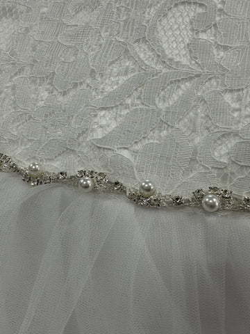 A-Line/Princess Tulle Floral Flower Girl Dresses with Beading