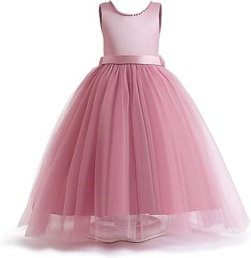 Ball Gown Sleeveless Jewel Neck Flower Girl Dresses with Bowknot