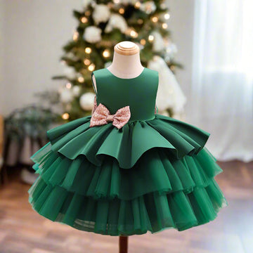Ball-Gown Scoop Neck Sleeveless Knee-Length Flower Girl Dress with Bowknot