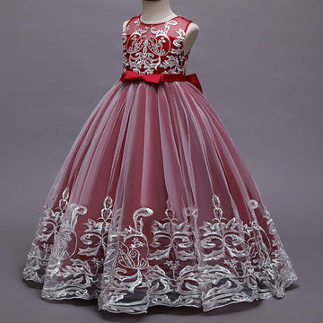 A-Line/Princess Scoop Neck Sleeveless Tulle Flower Girl Dress with Lace Appliques & Bow