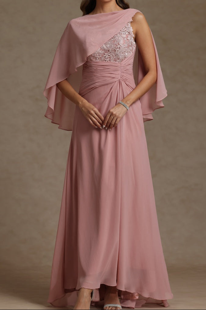 A-Line/Princess Crew Neck Sleeveless Chiffon Mother of the Bride Dresses with Applique