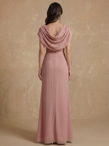 Sheath/Column Crew Nevk Short Sleeves Chiffon Mother of the Bride Dresses with Sash