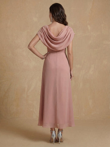 Sheath/Column Crew Nevk Short Sleeves Chiffon Mother of the Bride Dresses with Sash