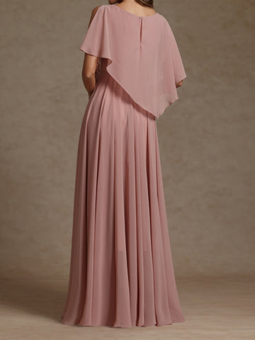 A-Line/Princess Crew Neck Short Sleeves Mother of the Bride Dresses With Beading