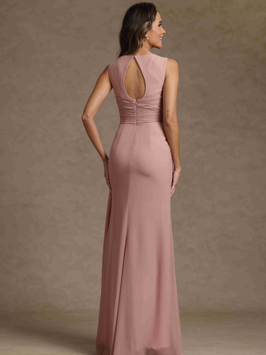 Sheath/Column Crew Nevk Sleeveless Mother of the Bride Dresses with Sash