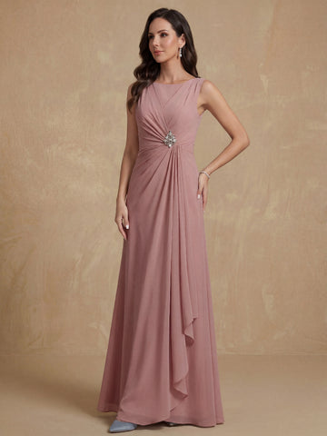 Sheath/Column Crew Nevk Sleeveless Mother of the Bride Dresses with Sash