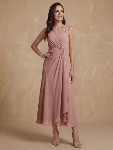 Sheath/Column Crew Nevk Sleeveless Mother of the Bride Dresses with Sash