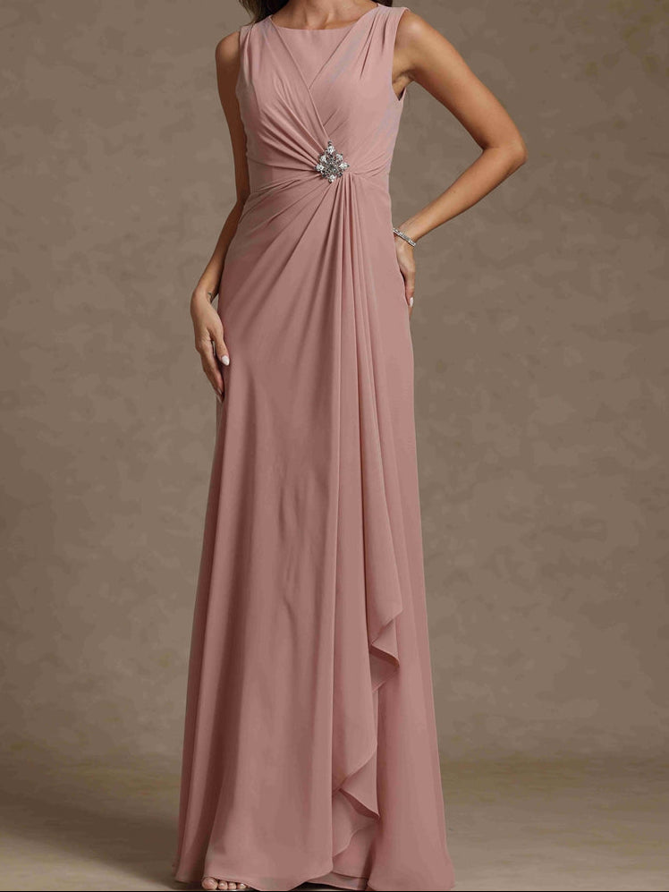 Sheath/Column Crew Nevk Sleeveless Mother of the Bride Dresses with Sash
