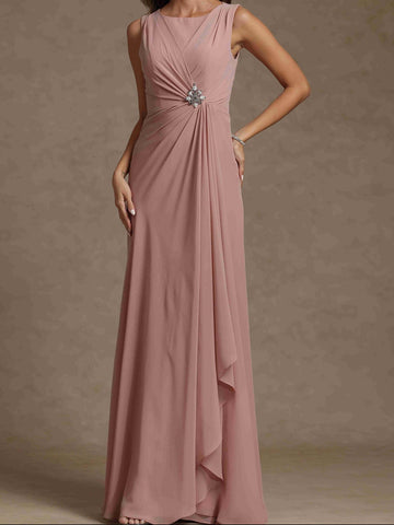 Sheath/Column Crew Nevk Sleeveless Mother of the Bride Dresses with Sash