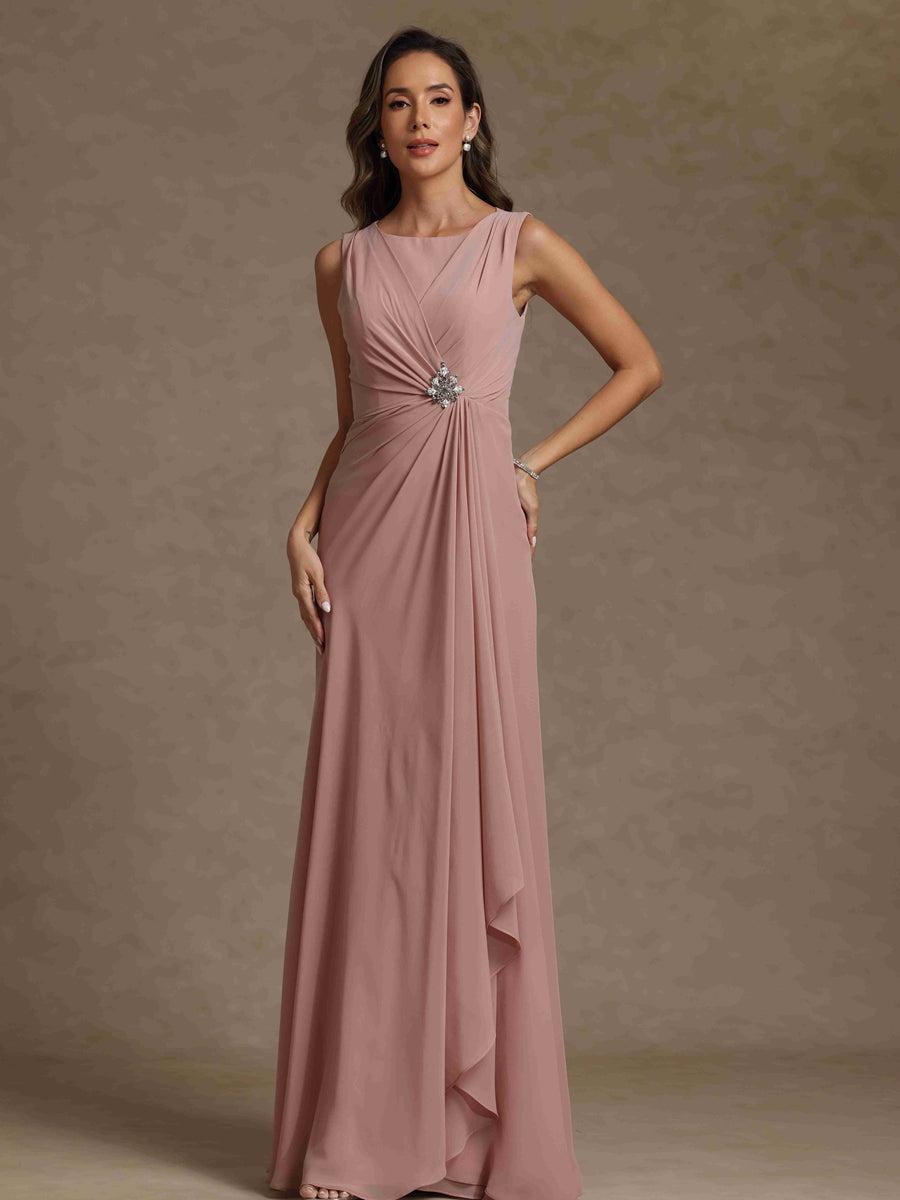 Sheath/Column Crew Nevk Sleeveless Mother of the Bride Dresses with Sash
