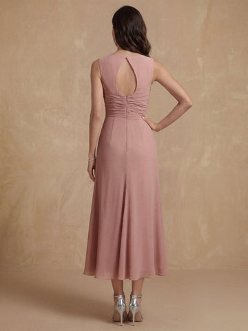 Sheath/Column Crew Nevk Sleeveless Mother of the Bride Dresses with Sash