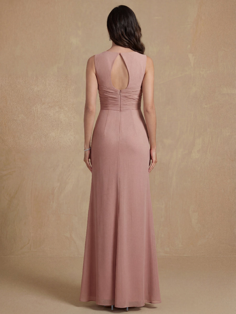 Sheath/Column Crew Nevk Sleeveless Mother of the Bride Dresses with Sash