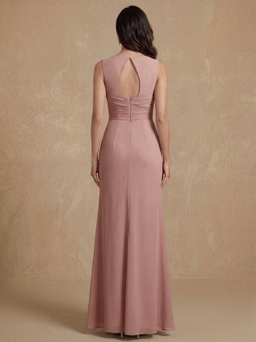 Sheath/Column Crew Nevk Sleeveless Mother of the Bride Dresses with Sash
