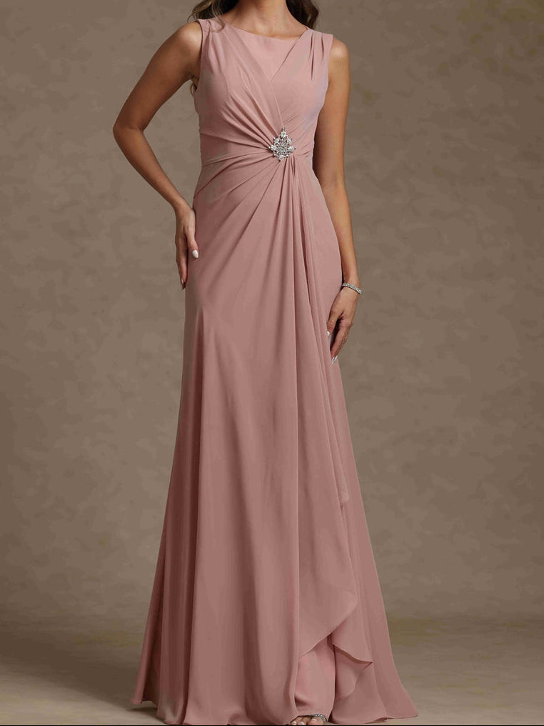 Sheath/Column Crew Nevk Sleeveless Mother of the Bride Dresses with Sash