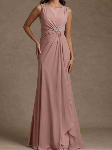Sheath/Column Crew Nevk Sleeveless Mother of the Bride Dresses with Sash