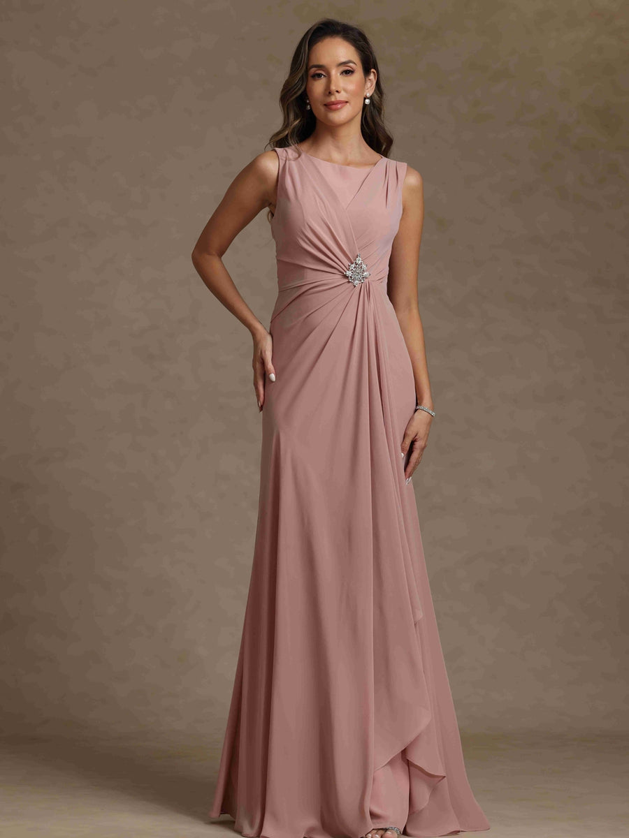 Sheath/Column Crew Nevk Sleeveless Mother of the Bride Dresses with Sash