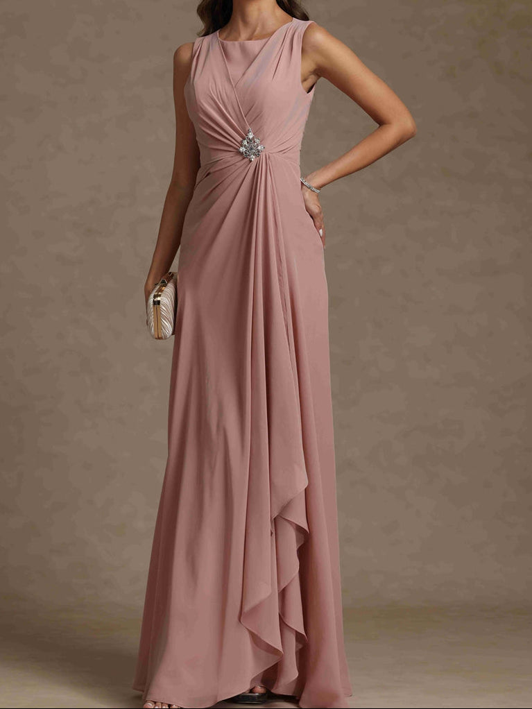 Sheath/Column Crew Nevk Sleeveless Mother of the Bride Dresses with Sash