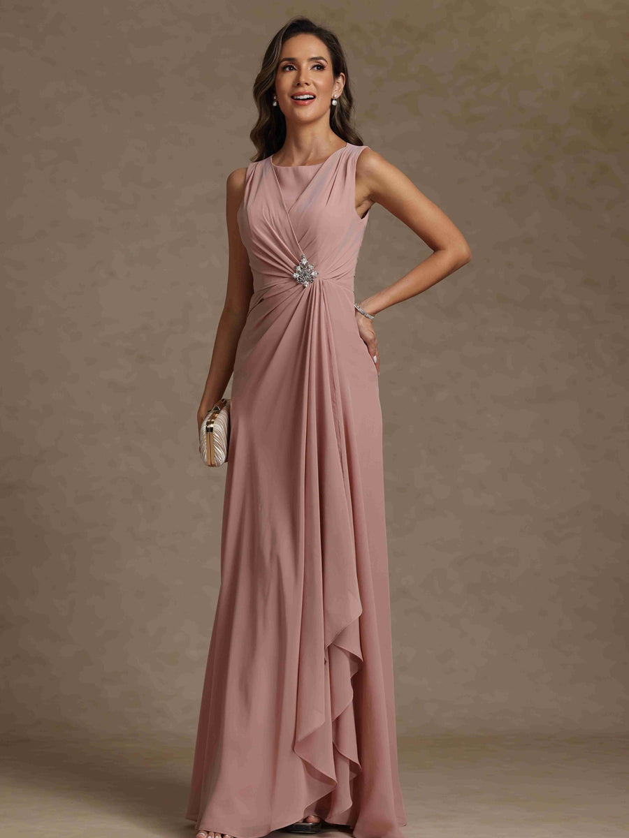 Sheath/Column Crew Nevk Sleeveless Mother of the Bride Dresses with Sash