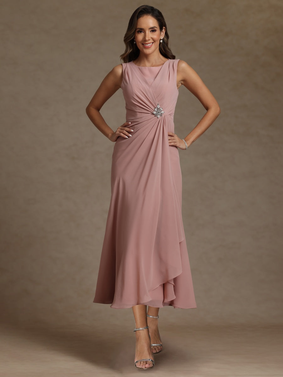 Sheath/Column Crew Nevk Sleeveless Mother of the Bride Dresses with Sash