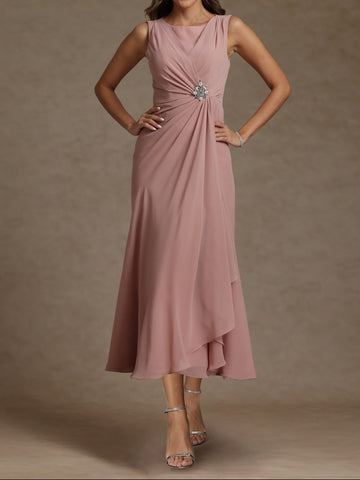 Sheath/Column Crew Nevk Sleeveless Mother of the Bride Dresses with Sash