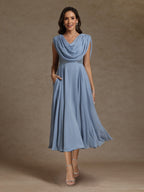 A-Line/Princess Boat Neck Sleeveless Mother of the Bride Dresses With Sequins