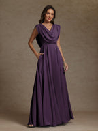 A-Line/Princess Boat Neck Sleeveless Mother of the Bride Dresses With Sequins
