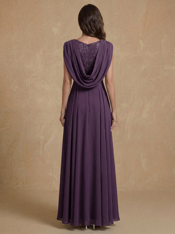 A-Line/Princess Boat Neck Sleeveless Mother of the Bride Dresses With Sequins